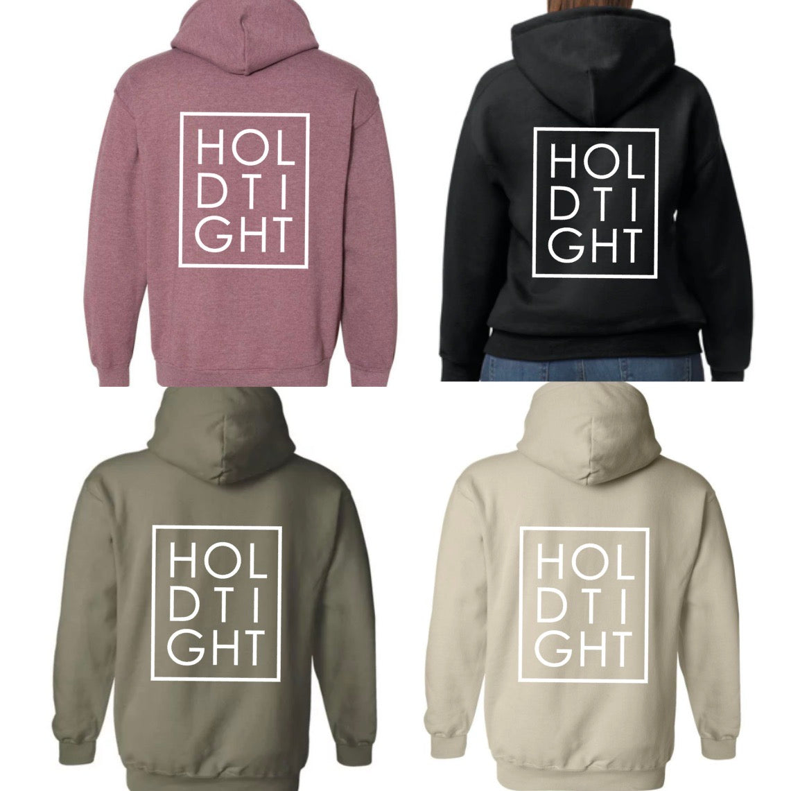 HOLD TIGHT MAMA Block Hoodie (HOLD TIGHT on back)