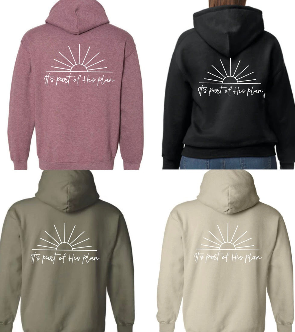 hold tight MAMA hoodie with sunrise design on back